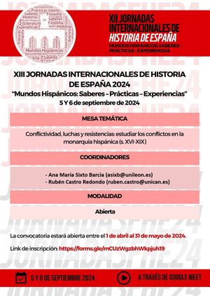 Call for papers | XIII Jornadas Internacionales de Historia de España “Mundos Hispánicos: Saberes – Prácticas – Experiencias